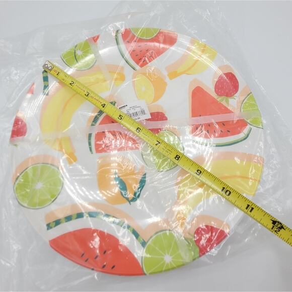 NWT Celebrate Together Summer Mixed Fruit 4pc Melamine Tropical Dinner Plate Set - Picture 2 of 4